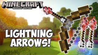 How to Make Lightning Arrows in Minecraft  Bedrock Command Block Tutorial [upl. by Gerome]