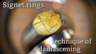 Making a signet ring using the technique of damascening [upl. by Esilrac]