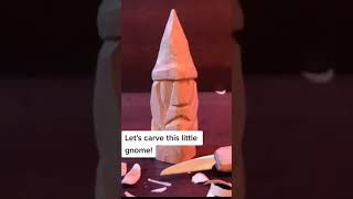 Simple Gnome Whittling TIME LAPSE  Easy Beginner Project shorts [upl. by Arved]