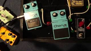 Vintage BOSS CE2 black label with Keeley HIFI mod vs green label CE2 [upl. by Dhumma]