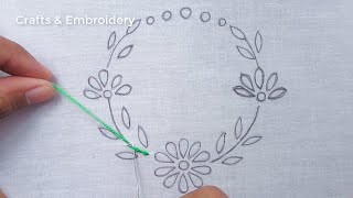 Hand Embroidery Patterns Easy Flower Embroidery Tutorial Latest Flower Design [upl. by Noiram]