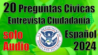 Preguntas de la ciudadania americana en español 20 preguntas cívicas entrevista de ciudadania 2024 [upl. by Kumagai]