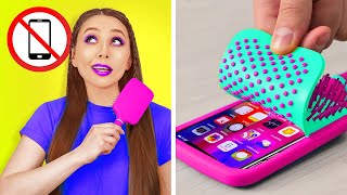 COOL TIK TOK PHONE HACKS  DIY Squishy Ideas Sneaking Phone into Class by 123 GO SCHOOL [upl. by Fraze875]