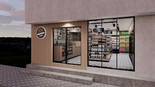 Diseño interior de Tienda de Abarrotes Modelado con Revit 2019 y recorrido virtual con Enscape [upl. by Berga385]