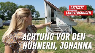 Achtung vor den Hühnern😀🐓Camping auf dem Land➡️ unsere Erfahrung mit Landvergnügen🚜 [upl. by Nolyad626]