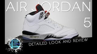 Air Jordan 5 WhiteCement  Detailed Look and Review [upl. by Eloc]