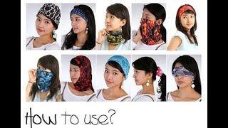 Easy To Wear Your Multifunctional Bandana  MULTIFUNCTIONAL HEADWEAR  HOW TO USE SCARF [upl. by Sergio]