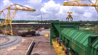 Fulghum 155 Log Crane Infeed Chute amp Drum Debarker [upl. by Ayihsa]