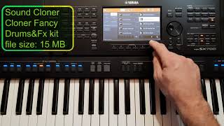 Sound Cloner Fancy DrumsampFx kit for a Yamaha PSR SX700 on several styles Expansion for PSR amp Genos [upl. by Dorita719]