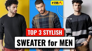 Top 4 Mens Sweaters Under ₹500 Stay Warm amp Stylish Winter 2024 ❄️  Sweater for men under 500 [upl. by Enirhtak]