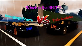 Koenigsegg Regera VS Tesla Roadster Driving Empire [upl. by Terej797]