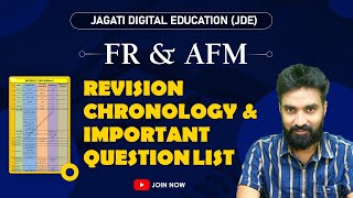 FR amp AFM Revision Chronology Revision videos amp Imp Question List  CA Final [upl. by Llehsim442]