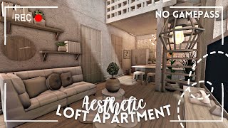 roblox bloxburg  no gamepass aesthetic loft apartment  35k 🌿 ꒰ tour amp build ꒱  itapixca builds [upl. by Gnim]