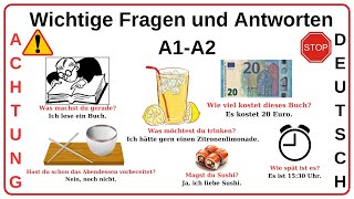 A1A2 Tägliche Fragen und Antworten auf Deutsch  Deutsche KonversationspraxisDeutsch lernen [upl. by Kcirrag443]