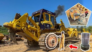 How to FIX Your Komatsu D355 Dozers Final Drive amp Idler Wheel NOW  Dozer Restoration [upl. by Dlnaod]