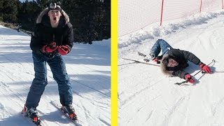 SKIER POUR LA PREMIÈRE FOIS  CHUTES [upl. by Enilkcaj]