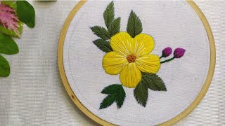 Hand embroidery  flower embroidery leaf embroidery  episode24  Dhritistories  handembroidery [upl. by Anahsak]