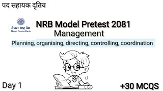 Management MCQs for NRB Pretest 2081 tayari class  Day 1 [upl. by Oileve967]