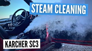 Karcher SC3 Steam Cleaner Review  Steam Cleaning Car Interiors [upl. by Annaihr608]