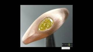 Natural Greenish Yellow Diamond in Pink Gold R9643 [upl. by Everett]