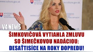 ŠIMKOVIČOVÁ VYTIAHLA ZMLUVU SO ŠIMEČKOVOU NADÁCIOU DESAŤTISÍCE NA ROKY DOPREDU [upl. by Aeniah]