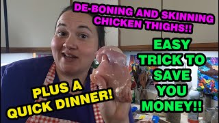 DeBoning Chicken Thighs Do it Yourself to save that MONEY [upl. by Nacim]