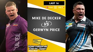 180s GALORE  Price v De Decker  Last 16  2023 International Darts Open [upl. by Laura]