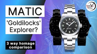 Matic Explorer Homage Watch Review  3 WAY COMPARISON HWR [upl. by Ttihw706]