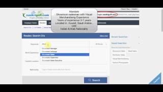 Basic CV search on naukrigulf CV database [upl. by Mosora]