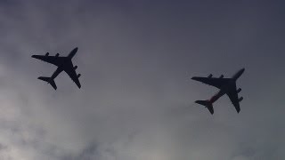 A380 Qantas and Emirates two plane flyby over Sydney [upl. by Saffren823]