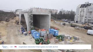 Timelapse à Champigny  la construction et le ripage du pontrail résumés en 3 min [upl. by Cirilla]