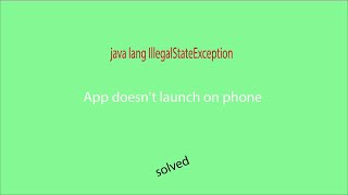 java lang IllegalStateException [upl. by Truelove]