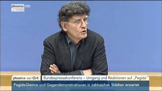 Umgang und Reaktion auf Pegida PK mit Prof Werner Schiffauer amp Prof Andreas Zick am 05012015 [upl. by Hamann881]