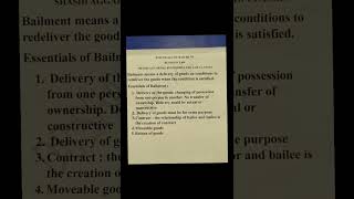 Essentials of Bailment businesslaw [upl. by Kery]