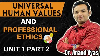 Universal Human Values and Professional Ethics Unit 1 Part 2  Self Exploration Process [upl. by Eeramit739]