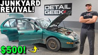 Can I Save This JUNKYARD Car  Car Detailing Restoration [upl. by Nykal]