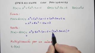 Operaciones con polinomios Suma resta y multiplicción [upl. by Panthia855]