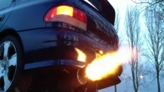 Subaru Impreza GT Turbo  AntiLag Backfiring [upl. by Erodoeht50]