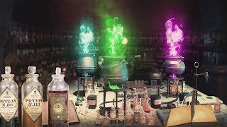 Snapes potions Classroom ⚗️🐍 ASMR Harry Potter Ambience ⚡ Brewing amp bubbling cauldron Relax Study [upl. by Aissirac178]