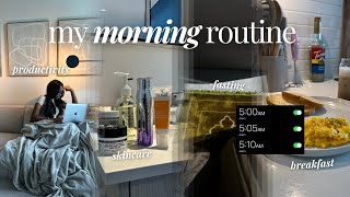 UPDATED MORNING ROUTINE  fasting  shower routine  productivity [upl. by Nickey]