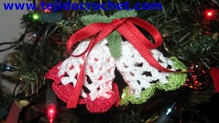 CAMPANAS de navidad en tejido crochet o ganchillo tutorial paso a paso Moda a Crochet [upl. by Ys]