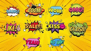 Comic Bubbles  Editable Cartoon Titles  After Effects Template [upl. by Zandra]