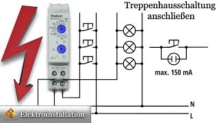 Treppenhausschaltung anschließen  Theben ELPA 6 plus Treppenlicht  Zeitschalter elektronisch [upl. by Onilegna]