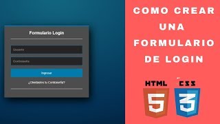 Crear un Formulario de Login con HTML y CSS  Desarrollo Web [upl. by Elatan]