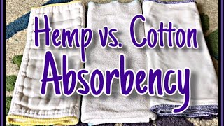 Absorbency Testing Geffen Baby Hemp Prefold and Flat vs GMD Cotton Prefold [upl. by Karlan728]