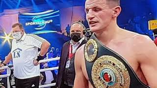 Robin Krasniqi Ko Sieg gegen Dominic Bösel Box WM Magdeburg [upl. by Alledi]