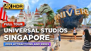 Full Tour of UNIVERSAL STUDIOS SINGAPORE 2024  Preview of ALL Attractions and Rides【4K HDR】 [upl. by Hesper]