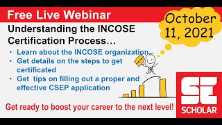 Understanding the INCOSE SEP Application Certification Process 20211011 [upl. by Junette]