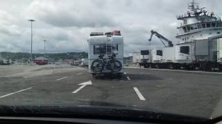 Disembarking Irish Ferries Epsilon by Car in Cherbourg France [upl. by Iliak]