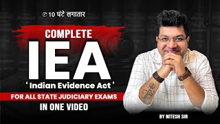 Live🔴 Complete Indian Evidence Act 1872 in One Shot Sec 01167  Judiciary Exam By Nitesh Sir ALEC [upl. by Gayner250]